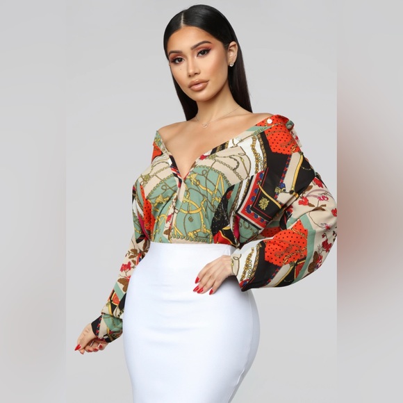 Fashion Nova Amara Top-Orange Combo - Picture 2 of 11